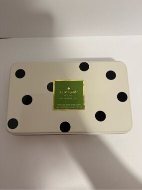 kate spade Cream & Black Polka Dot Bath Tin